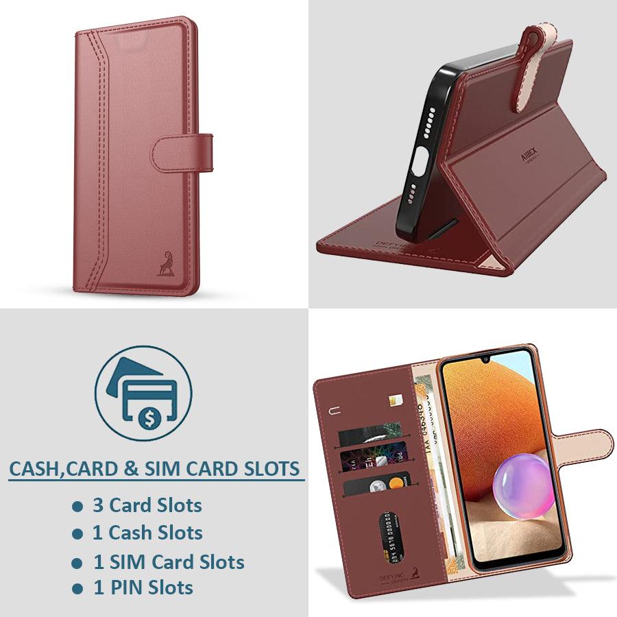 Realme C67 5G / Realme 60x 5G / Realme 11 5G / Realme 11X 5G Aibex PU Leather Flip Cover Foldable Stand - Aibex